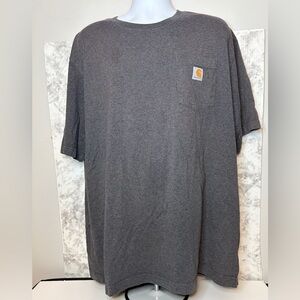Carhartt XXL Loose Fit Mens Short-Sleeve Pocket Tee in Charcoal Heather